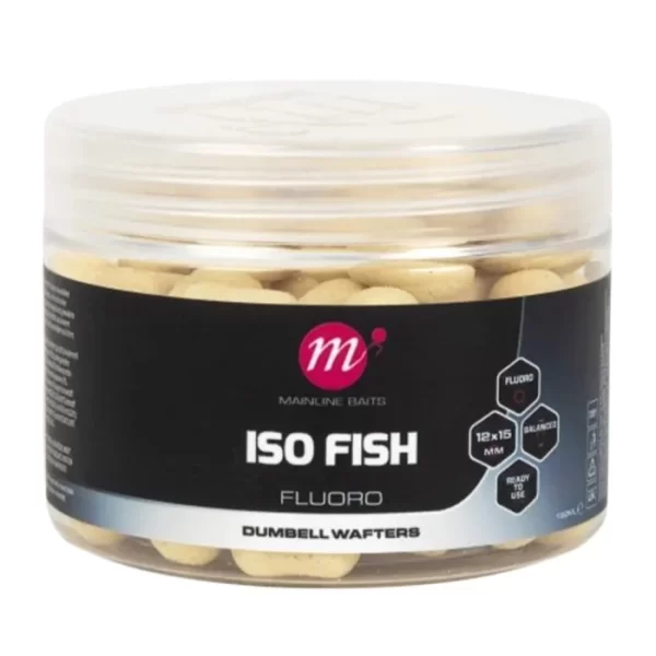 Mainline ISO Fish Fluoro Dumbell Wafters White 12 x 15mm